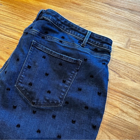 Talbots Women’s Plus Size Jeggings 22 Dark Denim Wash Flocked Black Bows Detail - Picture 9 of 11